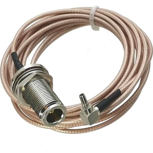 RG316 N Female jack Bulkhead to CRC9 Male Plug Right angle RF Jumper pigtail Cable 4inch~50M RF Coaxial connector