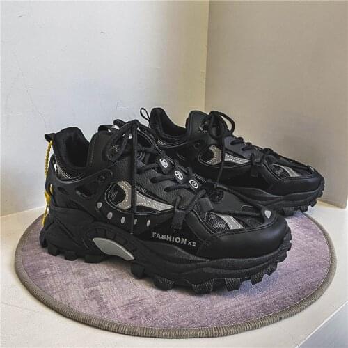 Men Black Sneakers Men High Fashion Vulcanized Shoes Luxury Sneakers Men Harajuku Shoes Chunky Sneakers Zapatos Hombre Size 45