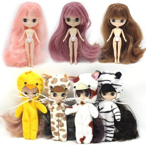 DBS Mini blyth doll nude body Suitable for diy change makeup Hair is very long Can change their hair, such as in points