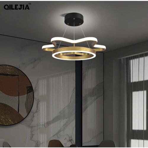New Golden Luxury LED Chandelier For Living Room Dining Room Kitchen Creative Indoor Lighting Deco Lamps With Remote Control