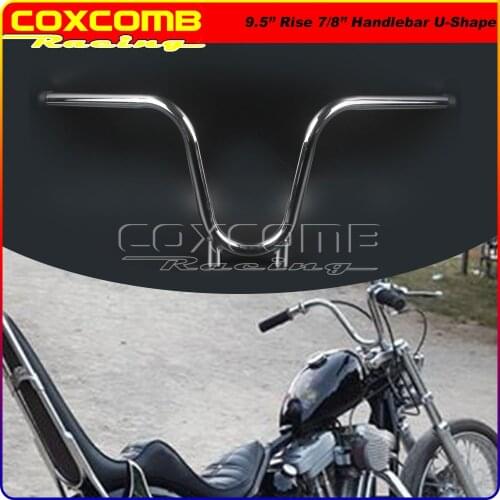 9.5" Rise Chrome Bootlegger Custom Cafe Racer 7/8" 22mm Handlebar for Yamaha BMW Scrambler Bobber XS650 TX650 Sportster Tube Bar