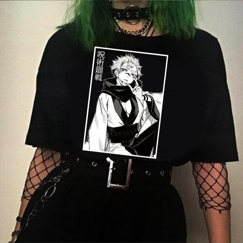 Anime Jujutsu Kaisen T Shirt Kawaii Short Sleeve T-Shirt Tops Male