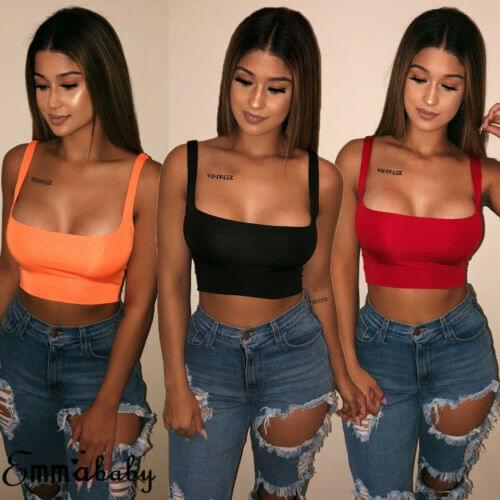 New Womens Ladies Plain Sleeveless Strappy Cami Bralet Bra Summer Crop Top Vest