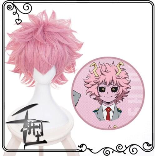 Boku no Hero Academia Mina Ashido Wig Cosplay Costume My Hero Academia Men Women Short Synthetic Hair Party Role Play Wigs