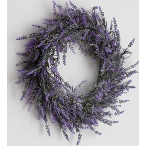 MeterMall Fake Lavender Hanging Wreath Garland for Front Door Christmas Party Wedding Decoration