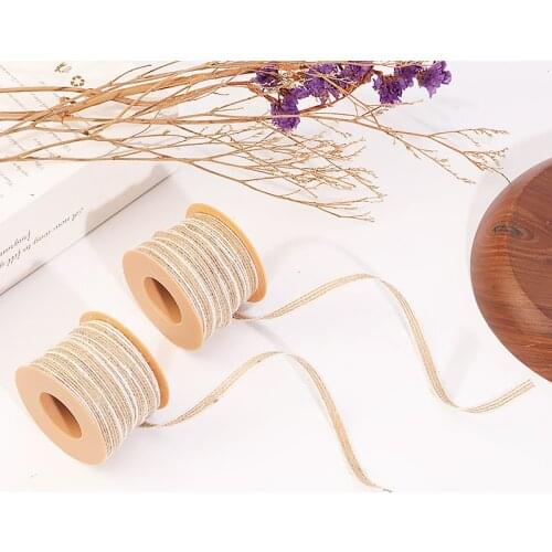 1 Roll 10M Natural Rustic Wedding Jute Burlap Rolls Ephedra Twine Fish Silk Hemp Ribbon Wedding Decoration Ornament Party Suppli