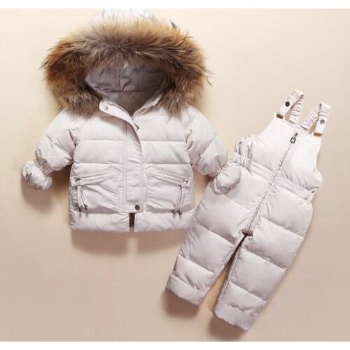Russia Winter Jacket for Girls Boys Coats & Outerwear Warm Duck Down Kids Baby Boys Clothing Set Parka Ski Snowsuit