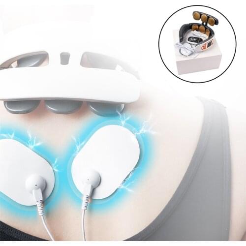 Intelligent Tens Pulse Neck Massager Warm Pressure Neck Back Cervical Pain Relief Kneading Massage Machine