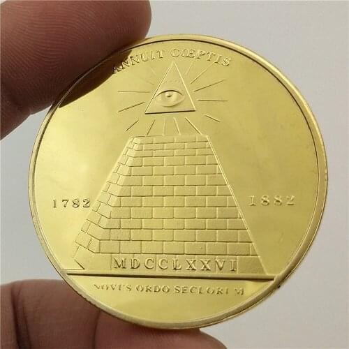 Masonic Commemorative Coins European and American Faith Coins Free Masons Gold Coins Masonic Eye Coins Pyramid Coins