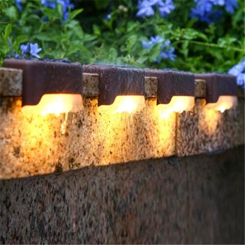 1/4/8 Pcs LED Solar Lamp Path Stair Outdoor Waterproof Wall Light Garden Landscape Step Deck Led Night Lights Balcony Led Lamp