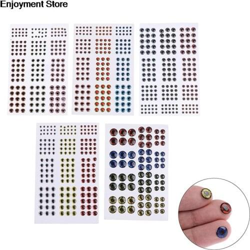 1 Set/183pcs/72pcs Artificial Fish Eyes 0.39" 3D 4D 5D Holographic Lure Fish Eyes Fly Tying Jigs Crafts Hot Sale