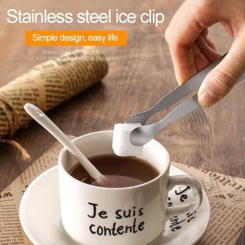 1Pcs 304 Stainless Steel Clip Ice Tong Bread Food BBQ Clip Barbecue Clip Ice Clamp Tool Bar Kitchen Accessories