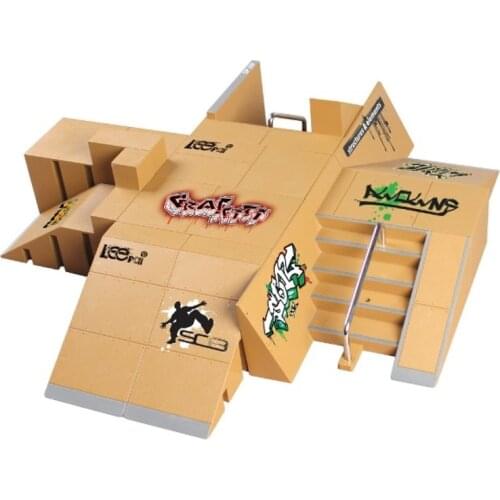 11pcs Skate Park Kit Ramp Parts for Fingerboard Mini Finger Skateboard