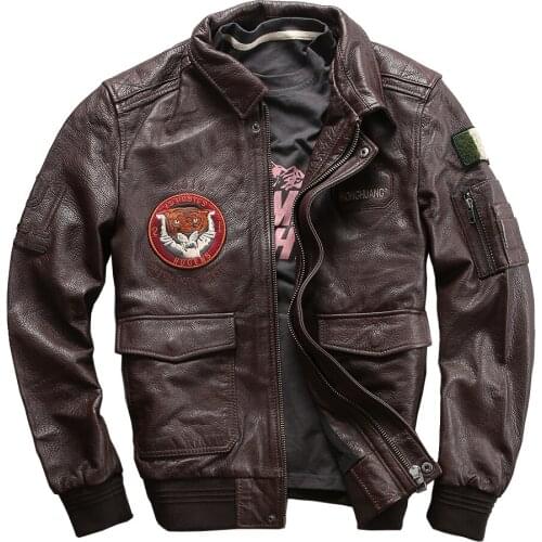 1888 Read Description! Asian Size Air Force Flight A2 Pilot Sheep Genuine Flying Tiger Leather Jacket