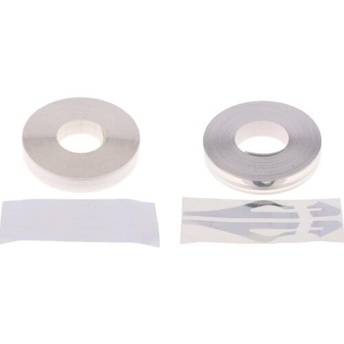2 Pieces 12mm Pinstripes Tape Streamline Decals Stickers for Auto Car Truck Pinstriping Vinyl Tape Decal - White + Silver