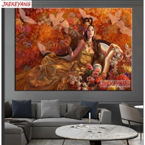 5D DIY square/round Diamond painting Chinese style beauty and flower Cross Stitch Diamond Embroidery Pattern Rhinestone J3097