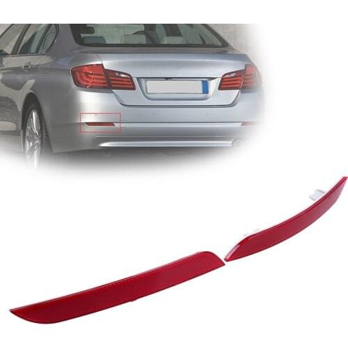 POSSBAY Car Red Rear Bumper Reflective Strip Sticker Cover Decoration For BMW 5 Series F10 F18 Sedan 2010-2013 Pre-facelift