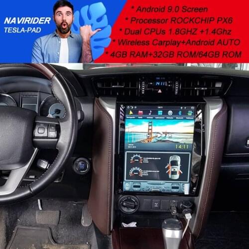 Car Screen Android 9 GPS Navigation Multimedia Player For Toyota Fortuner Hilux 2016 12.1 Inch Tesla Carplay Head Unit