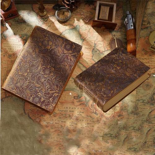 2 PCS Rustic Handmade Notebook Vintage Leather Bound Journals Kraft Blank Paper 400 Pages Sketchbook Original Book Wholesale X2