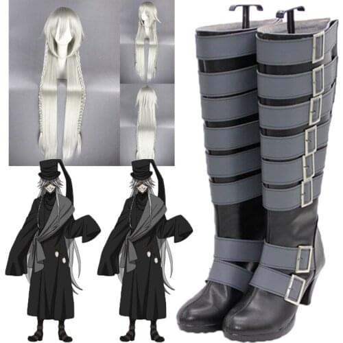 Anime Black Butler Kuroshitsuji Undertaker Cosplay Boots Shoes For Christmas Halloween Kuroshitsuji Undertaker Cosplay Costume