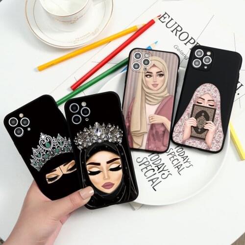 Luxury Woman In Hijab Face Muslim Islamic Girl Case for iPhone XS 13 11 12 Mini Pro Max XR X SE 2020 Case For iphone 8 7 6S Plus