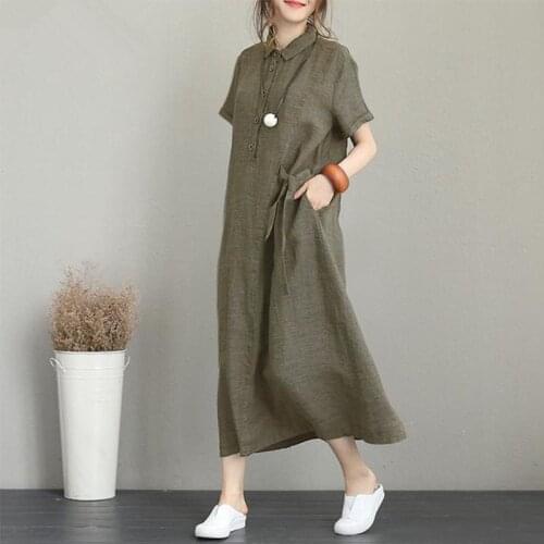 Conncozy Summer Linen Dresses