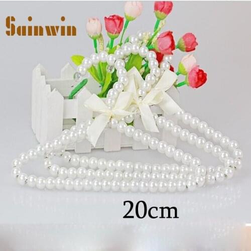 Sainwin 5pcs/lot 20cm Children Pearl hanger Fashion Dog Hangers for Clothes Pegs Baby Pearl Plastic Pet Hangers 9style