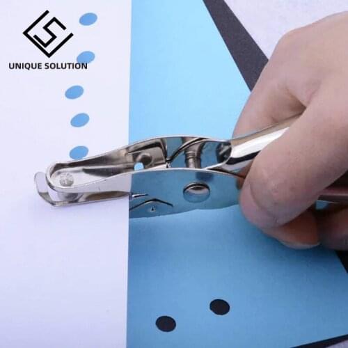 School Office Metal Single Hole Puncher Hand Paper Punch Single Hole Scrapbooking Punches 8 Pages All Metal Materials 2pcs