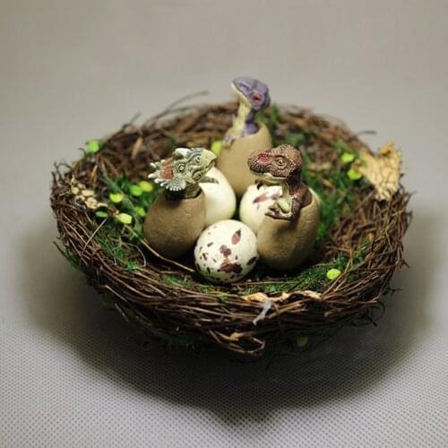 Dinosaur eggs nests/fairy garden gnome/moss terrarium home decor/craft/bonsai/miniatures animals/figurine/diy supplies/toy/model