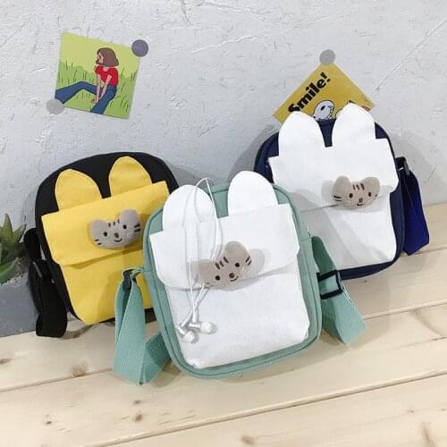 Hot Women Canvas Zipper Bag Cartoom Style Student Tote Shoulder Messenger Bag Small Corduroy Bag Satchel Travel Purse Handbag