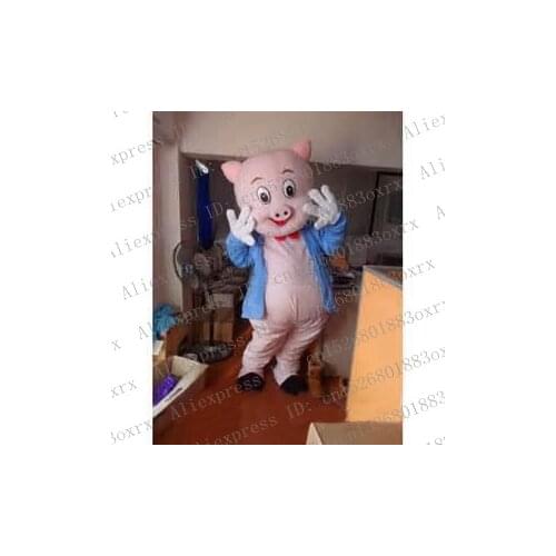 Porky Pig Looney Tunes Mascot Costume Adult Cartoon Character Outfit Suit Fashion Promotion Routine Press Briefing zx870