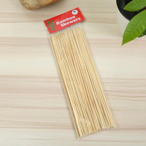 Sturdy Bamboo Skewer Sticks BBQ Fruit Shish Kebab Natural Wood 25cm Sticks Barbecue Stick