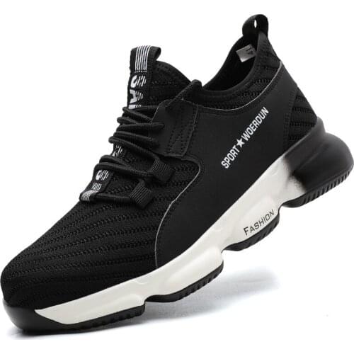 Luxury Designer Sneakers Men Work Safety Shoes Men Boots Steel Toe Cap Non-slip Breathable Light Blade Indestructible Shoes