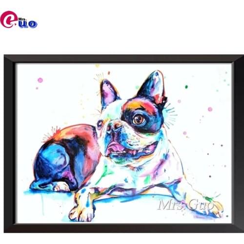 Square Round Drill 5D DIY Diamond Painting French Bulldog Diamond Embroidery Watercolor Dog Cross Stitch Rhinestone Home Decor
