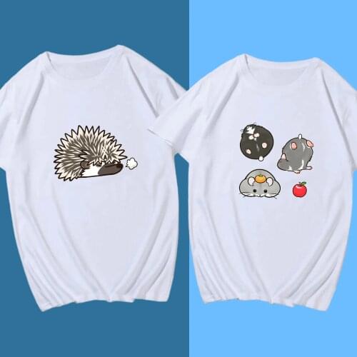 Kawaii Funny Guinea Pig T Shirt Casual Cartoon Print T-shirt Women Harajuku Tees Fashion Tshirt Summer Simple Short Sleeve Tops