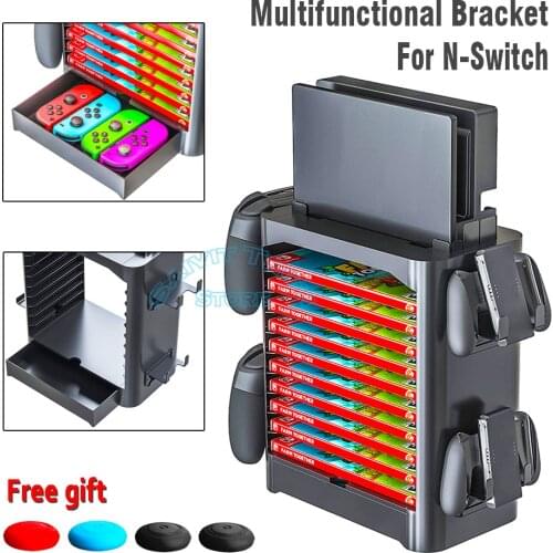 2021 Newest Multifunctional Bracket Game Disc Storage&Handle Controller Stand&Console Dock for Nintendo Switch Accessories