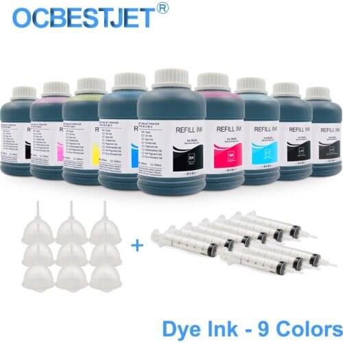 9x250ML Universal Dye Ink Refill Ink Kit For Epson SureColor P600 P800 P6000 P7000 P8000 P9000 Stylus Pro 7890 9890 3800 3880