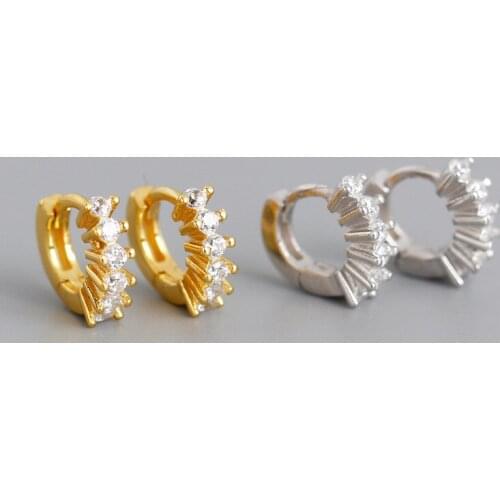 Wheel shape gold color micro-set zircon hoop earrings for women personality trend round earrings hot jewelry