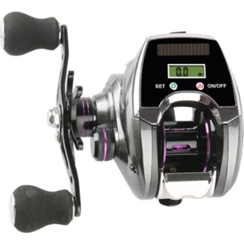 New 8.0:1 6+1BB Fishing Reel Left / Right Hand Low Profile Line Counter Fishing Tackle Gear with Solar charging Digital Display