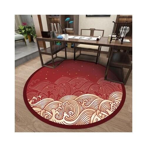 New China Style Circular Carpet Living Room Bedroom Classic Creative Non-Slip Floor Mat