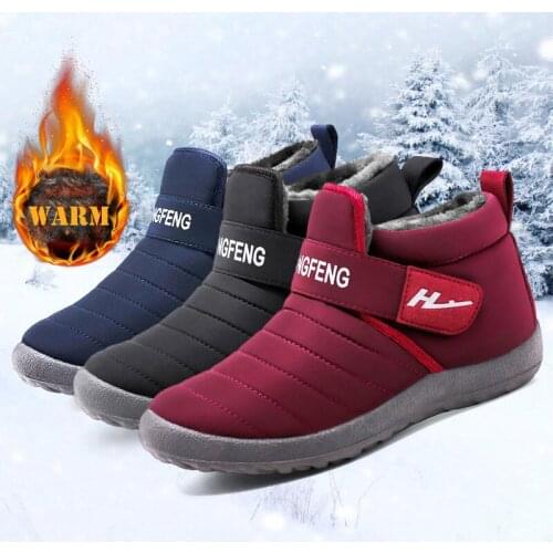 2020 Lovers Shoes New Winter Women Shoes Snow Boots Loafers Warm Fur Ankle Boots Shoes Men Sneakers Plus Size 35-42