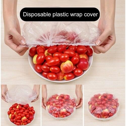 100 PCS Disposable Fresh Cover Preservation Film Elastic Stretch Bowl Covers for Outdoor Picnic Fruit Dishes Plates