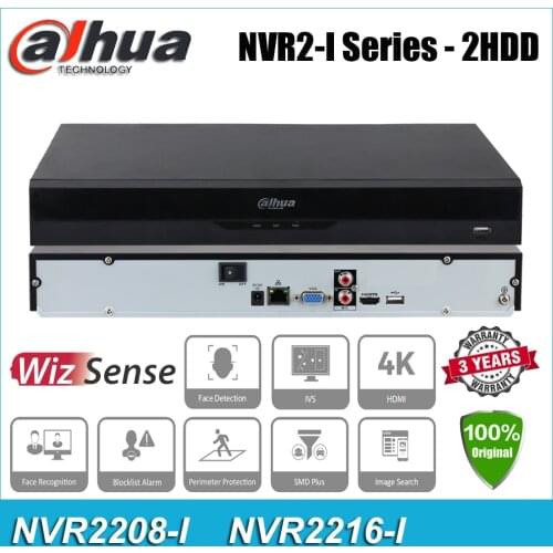 Original Dahua NVR2208-I NVR2216-I 8/16 Channel H.265+ 4K 1U WizSense Network Video Recorder NVR IP CCTV System