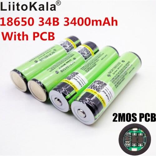 4PCS Original LiitoKala 18650 3400mAh NCR18650B 3400 battery 3.7V Li-ion Rechargebale battery