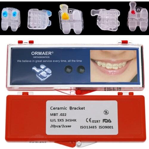 5 Set Dental Orthodontic Ceramic White Clear Brackets Braces Mini MBT 0.022 slots 345 Hooks 100 pcs