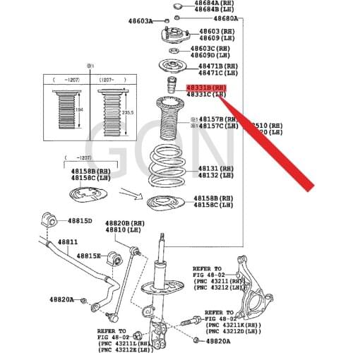 Right front spring buffer block 2007-Toy ota COR OLL ARU MIO NSC ION XBC ORO LLA SED AUR IS front reduction buffer block (L/R)