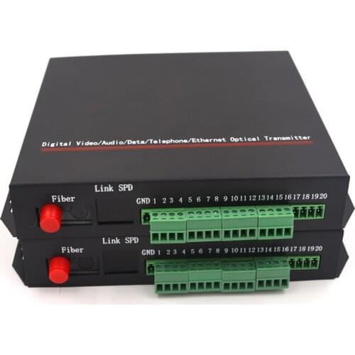 Premium 8 Channels Audio extender Audio over Fiber optic media converters (TX and RX one pair) - Single mode F/O up 20km