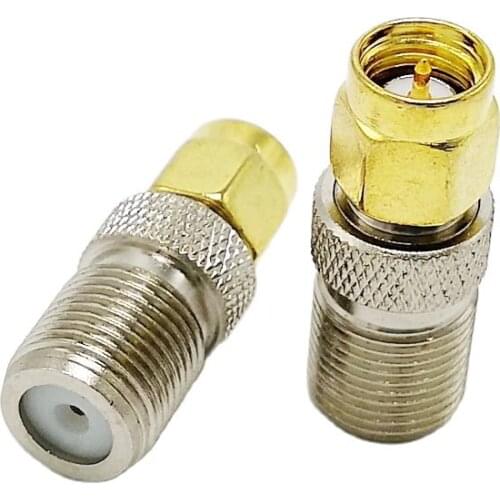 F Type Female Jack to SMA Male Plug Straight RF Coax Adapter F connector to sma Convertor 1pcs