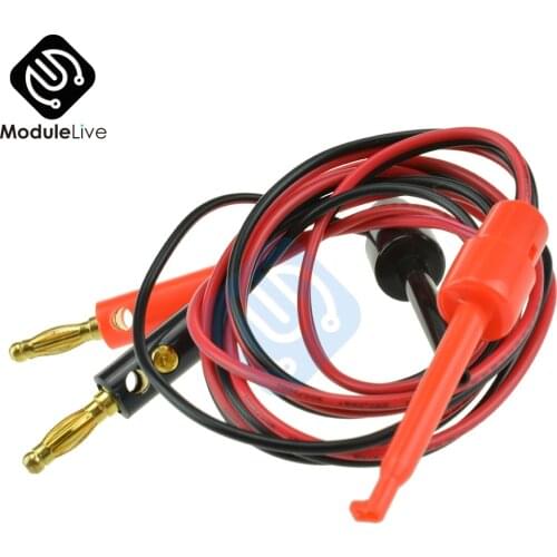 1 Pair 4mm Banana Plug to Test Hook Clip Lead Cable Gold Plated For Multimeter Test Lead Cable Equipment Connector