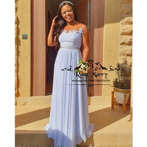 Blue Plus Size Country Junior Bridesmaids Dresses 2021 A Line Vintage Lace CrystalsVestido de Fiesta de Boda Maid of Honor Dres